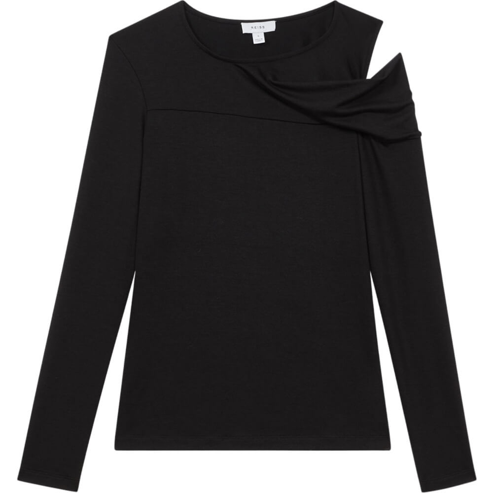 REISS ADELINE Draped Shoulder Top